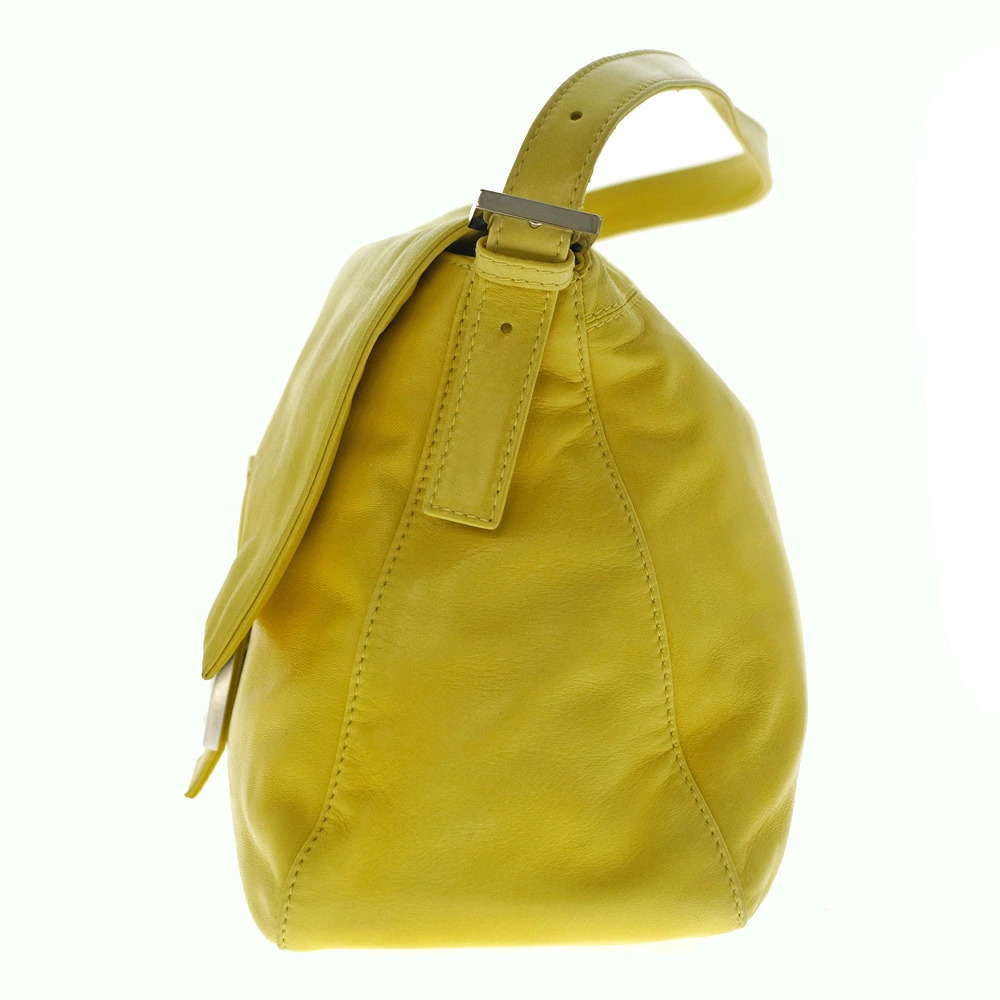 Fendi Yellow Nappa Mamma Bag Bucket Shoulder Leather